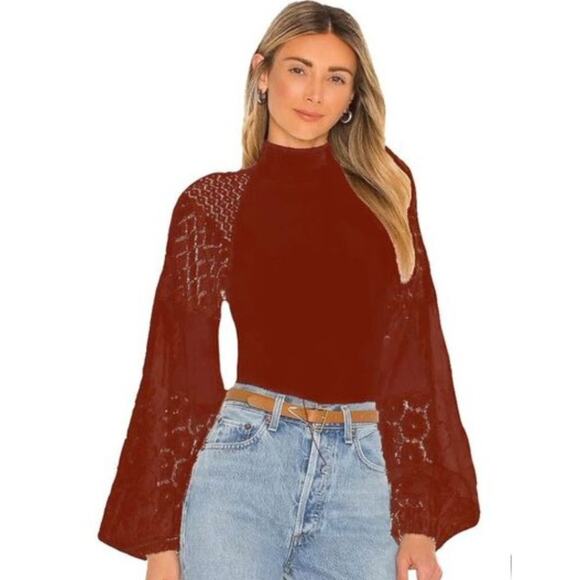 Free People Sweaters - Free People Love Too Much Top in Mahogany NWT Size XS